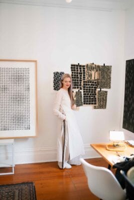 Artist Veronica Herber in her studio